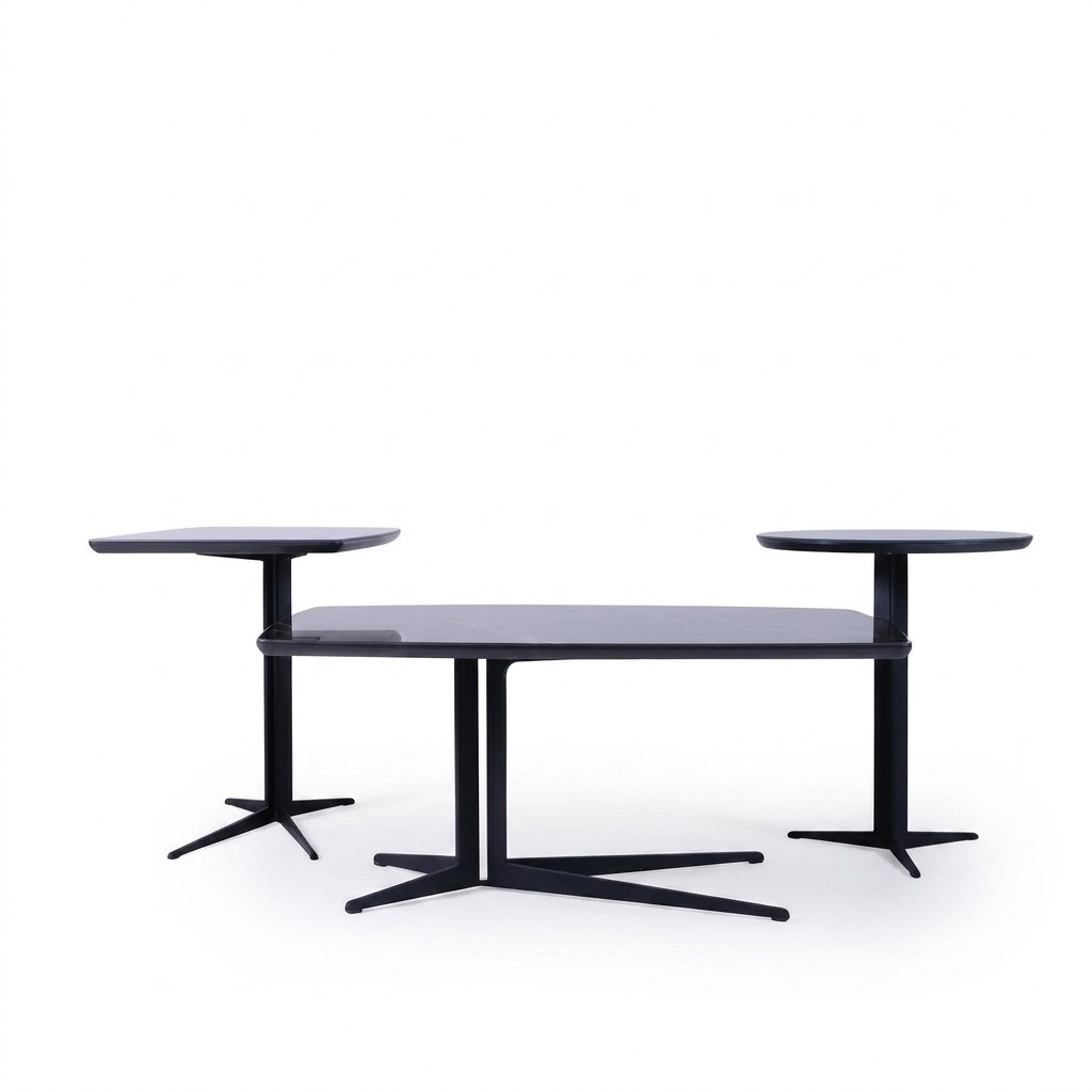 Living room set 3pcs luxury coffee table 2x side table table furnishing