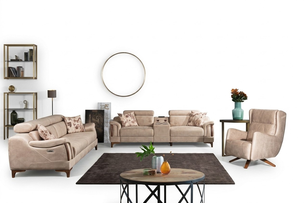 Living Room Set 3 pcs Luxury Sofa Group Three-Seater Sofa Couch Modern Furniture