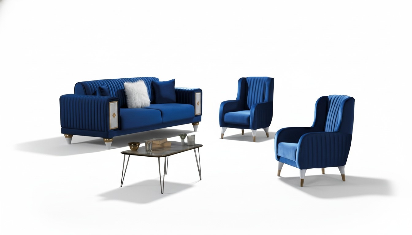 Living room set three-piece sofa, 3-seater sofa, upholstered furniture, 2 armchairs, 3-piece set.