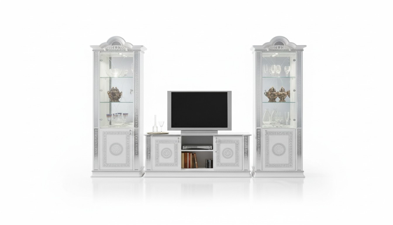 Living Room Set Living Wall Display Cabinet Chest of Drawers Table RTV Display Cabinets Complete 3 Piece Set New