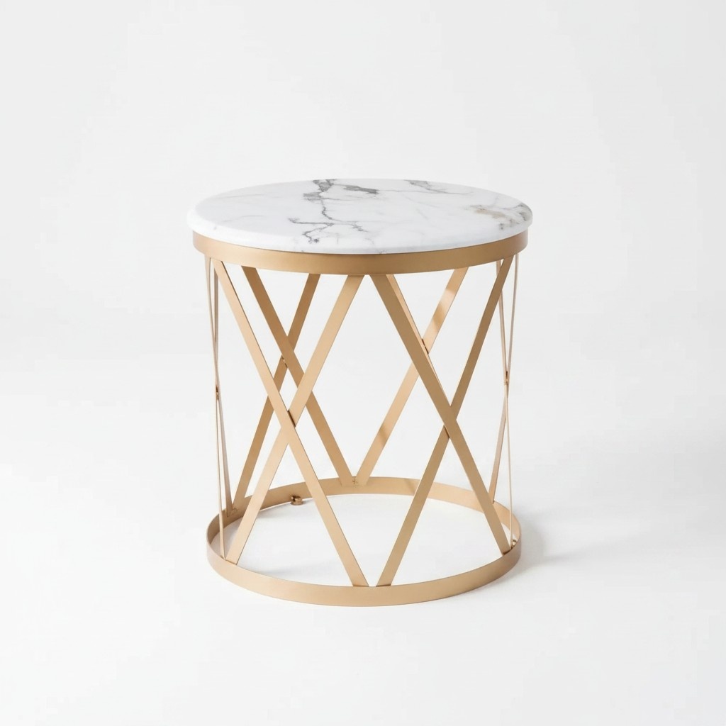Living room side table gold modern furniture material stainless steel design
