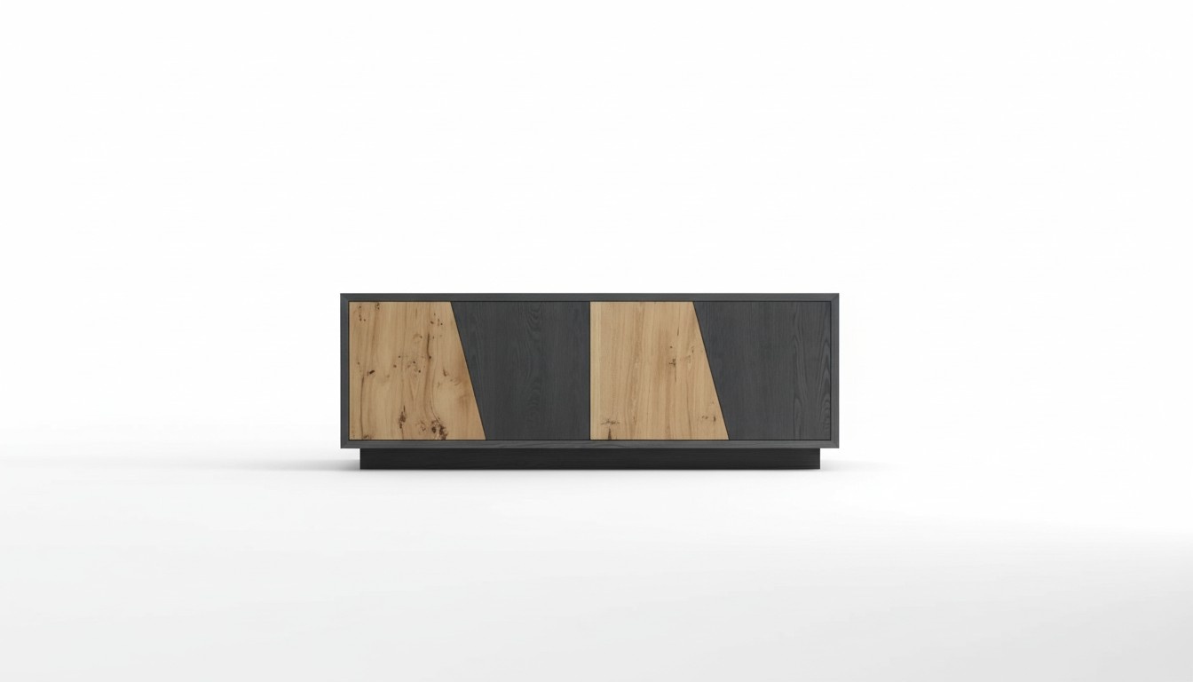 Living room sideboard 2 doors drawers black new modern