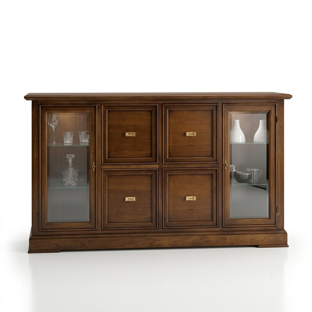 Living Room Sideboard Glass Cabinet Glass Cabinet Dining Room Sideboard Wood Furniture