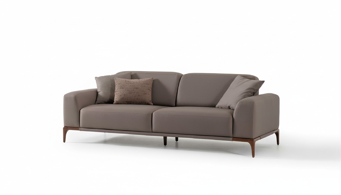 Living Room Sofa Couch Three Seater Design Luxury Couches Furniture Brown