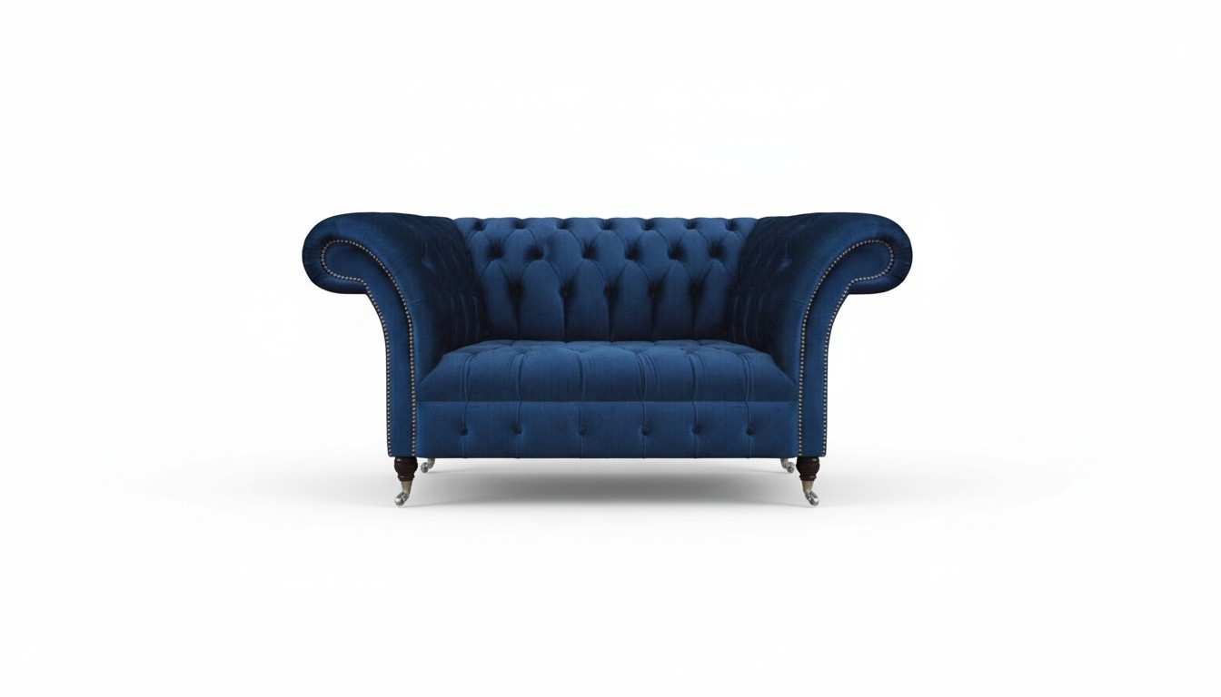 Living room sofa two-seater couch designer upholstered furniture Chesterfield