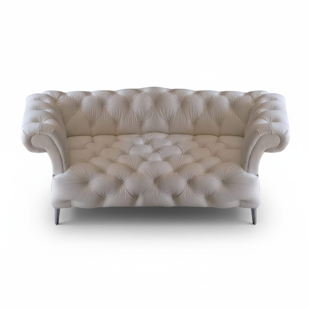 Living Room Sofa Two-Seater Couch Upholstered Leather Modern Upholstered Furniture Chesterfield