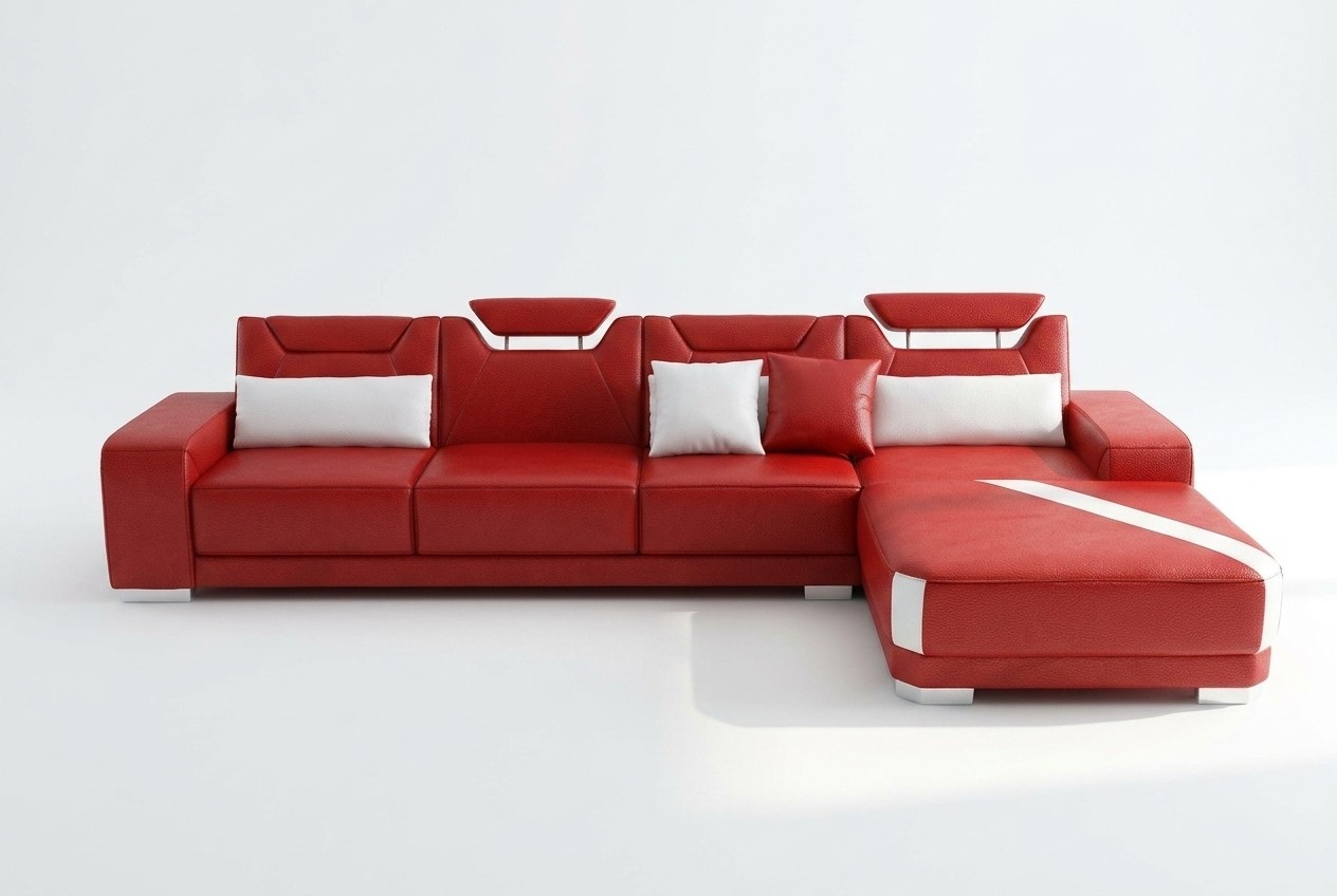 Upholstered sectional living room sofa with USB set, leather PH739B.