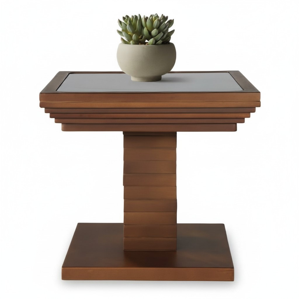 Living room table, coffee table, square, sofa table, side table, brown.