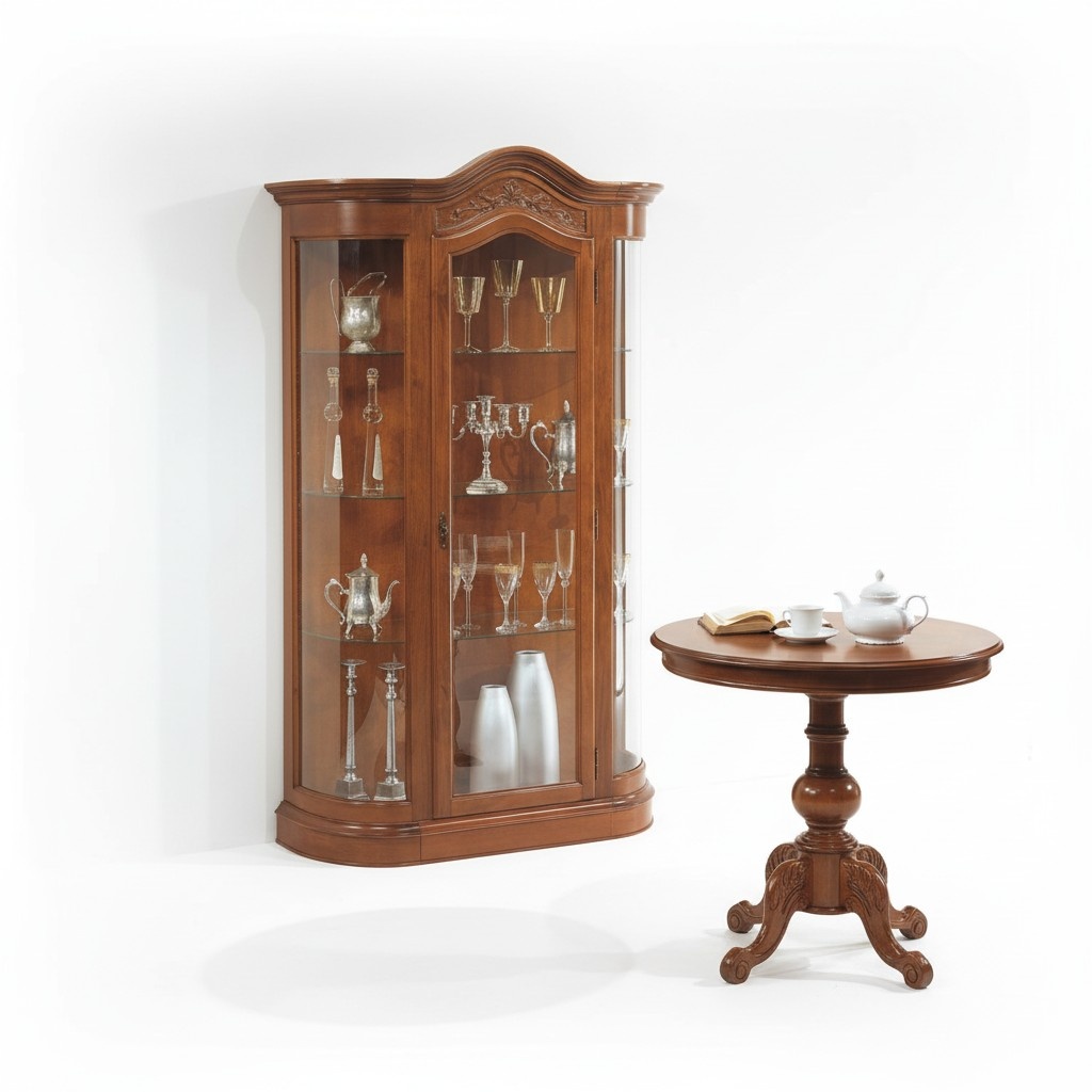 Living Room Table Set with Display Cabinet Glass Cabinet Sideboard Complete 2 pcs. new