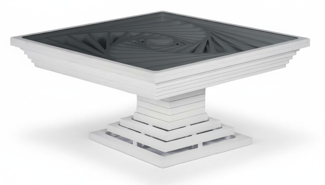 Square coffee table living room table side table white