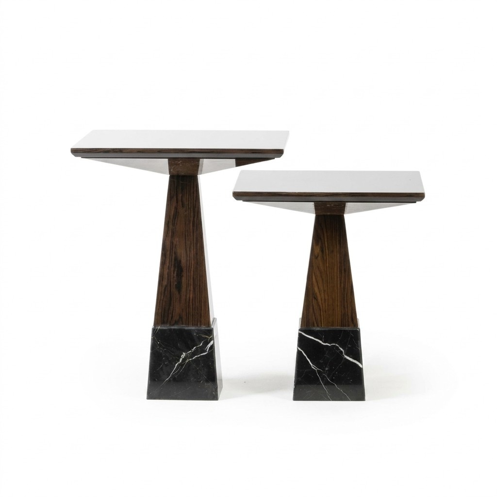 Living room tables set 2x side table design coffee table wood furnishings