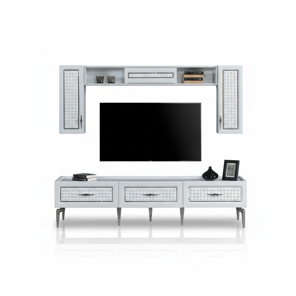 Living room High gloss wall unit Wall units Modern furniture 3pcs