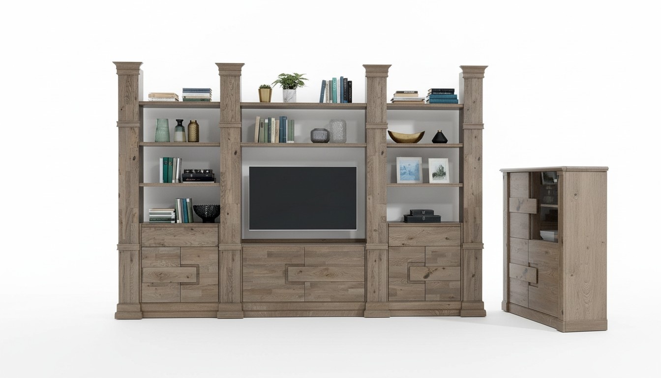 Wall unit cabinet system living room cabinet country house chest of drawers TV wall system furniture