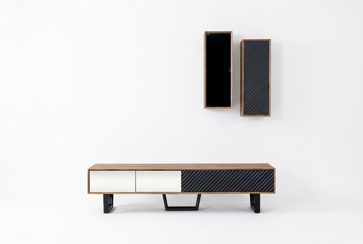 Wall unit living room set TV stand 2x hanging cabinet designer wall units