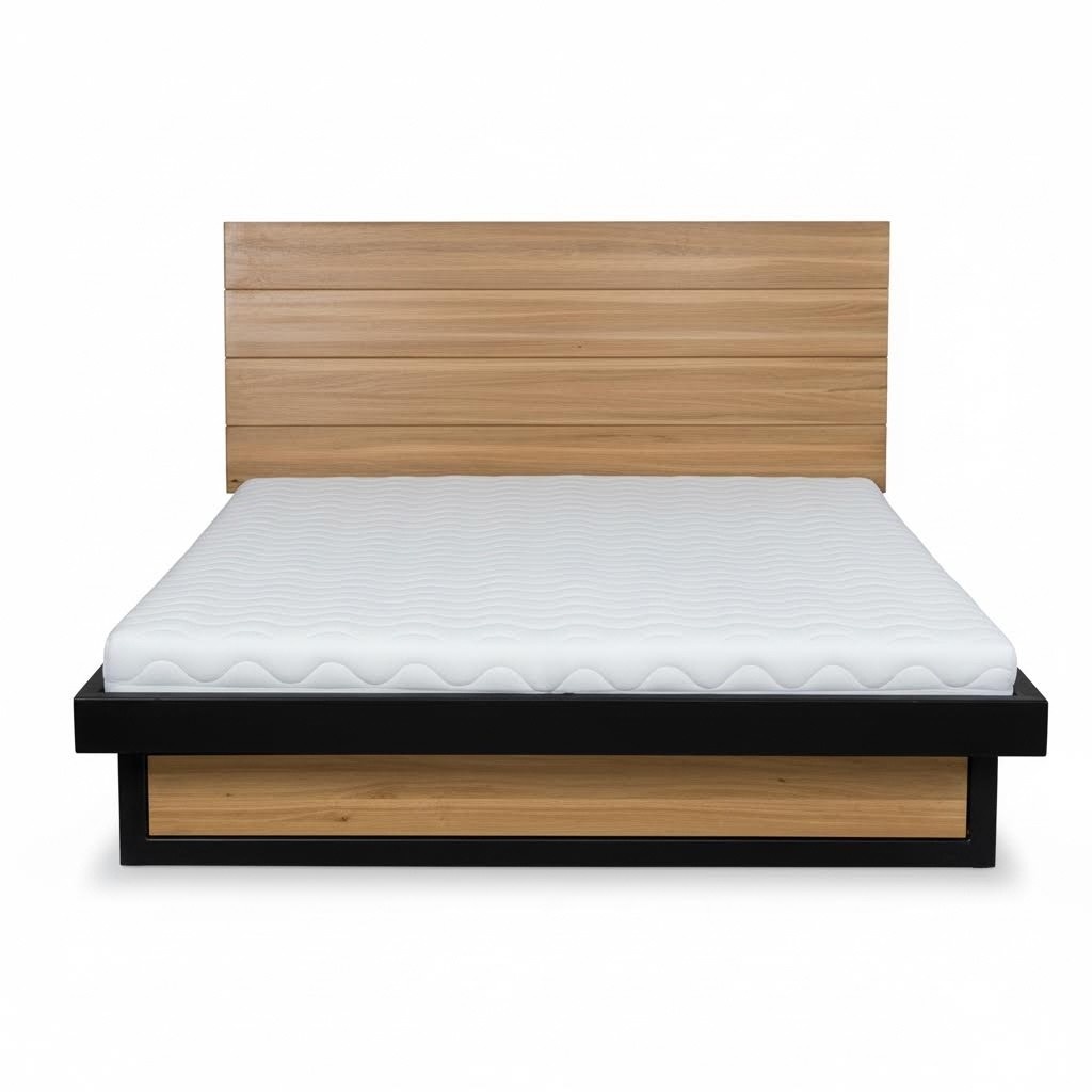 Loft beds 140x200cm solid wood bedroom furniture real wood bed oak metal