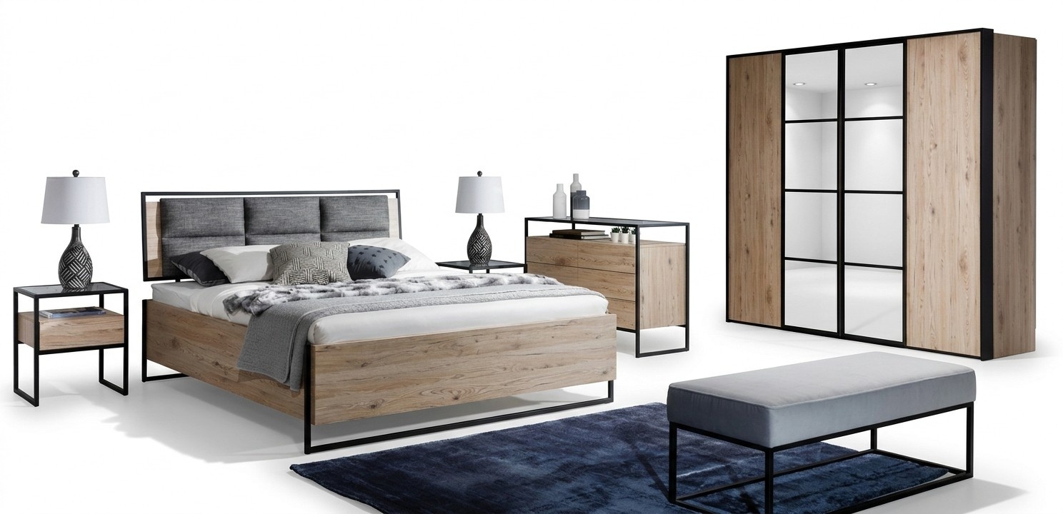 Loft chest of drawers brown wood furniture design sideboard 120cm sideboard cabinet