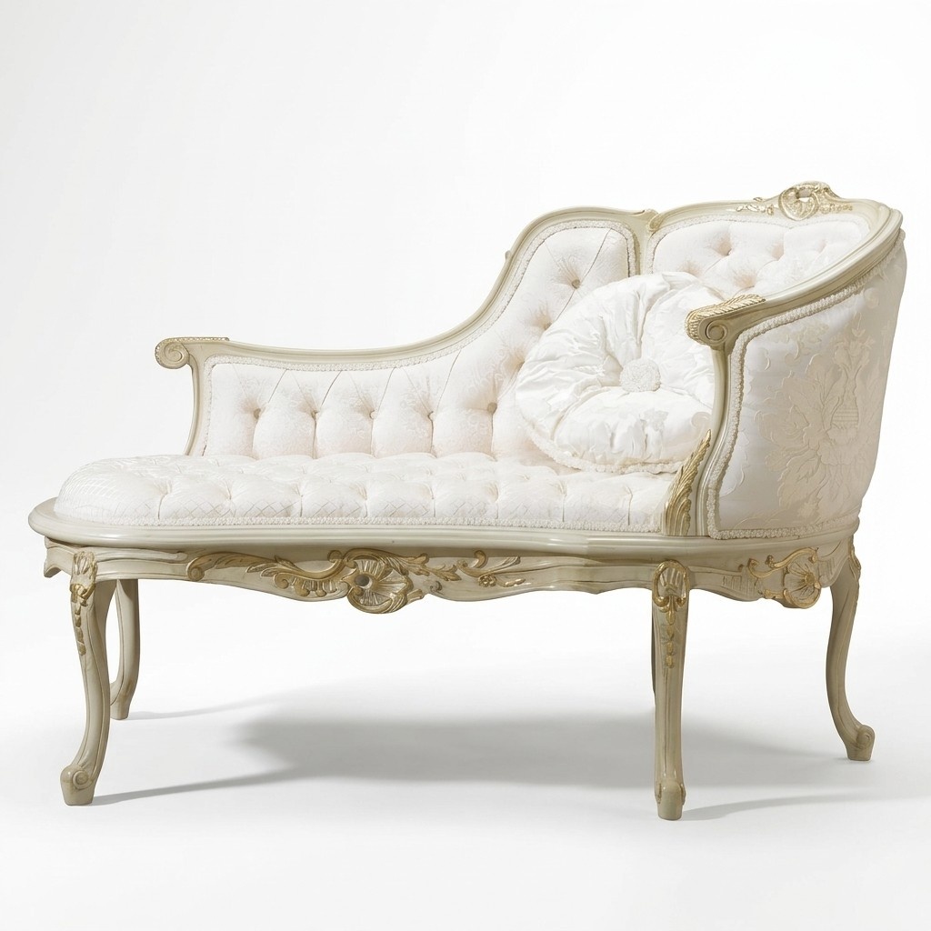 Lounge Chesterfield Sofa Lounger Upholstery Loungers Chaise Longues Club White Baroque New