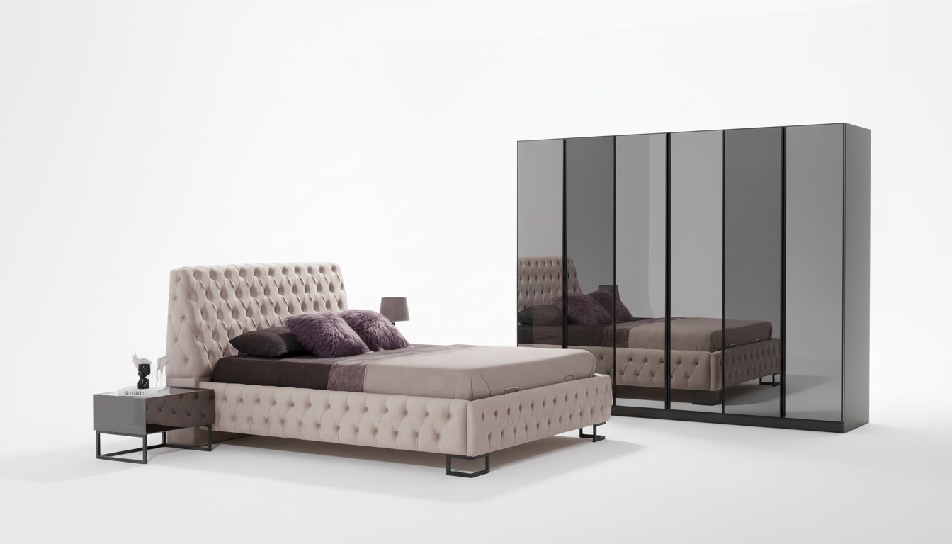 Luxury bedroom set designer furniture luxury bed wood wardrobe