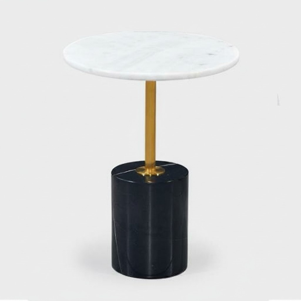 Luxury Black Side Table Living Room Storage Table Round Shape New
