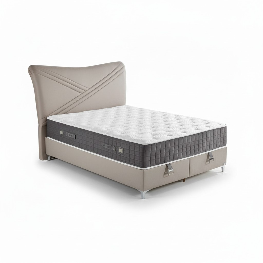 Luxurious box spring bed stylish design for the highest comfort elegant accents