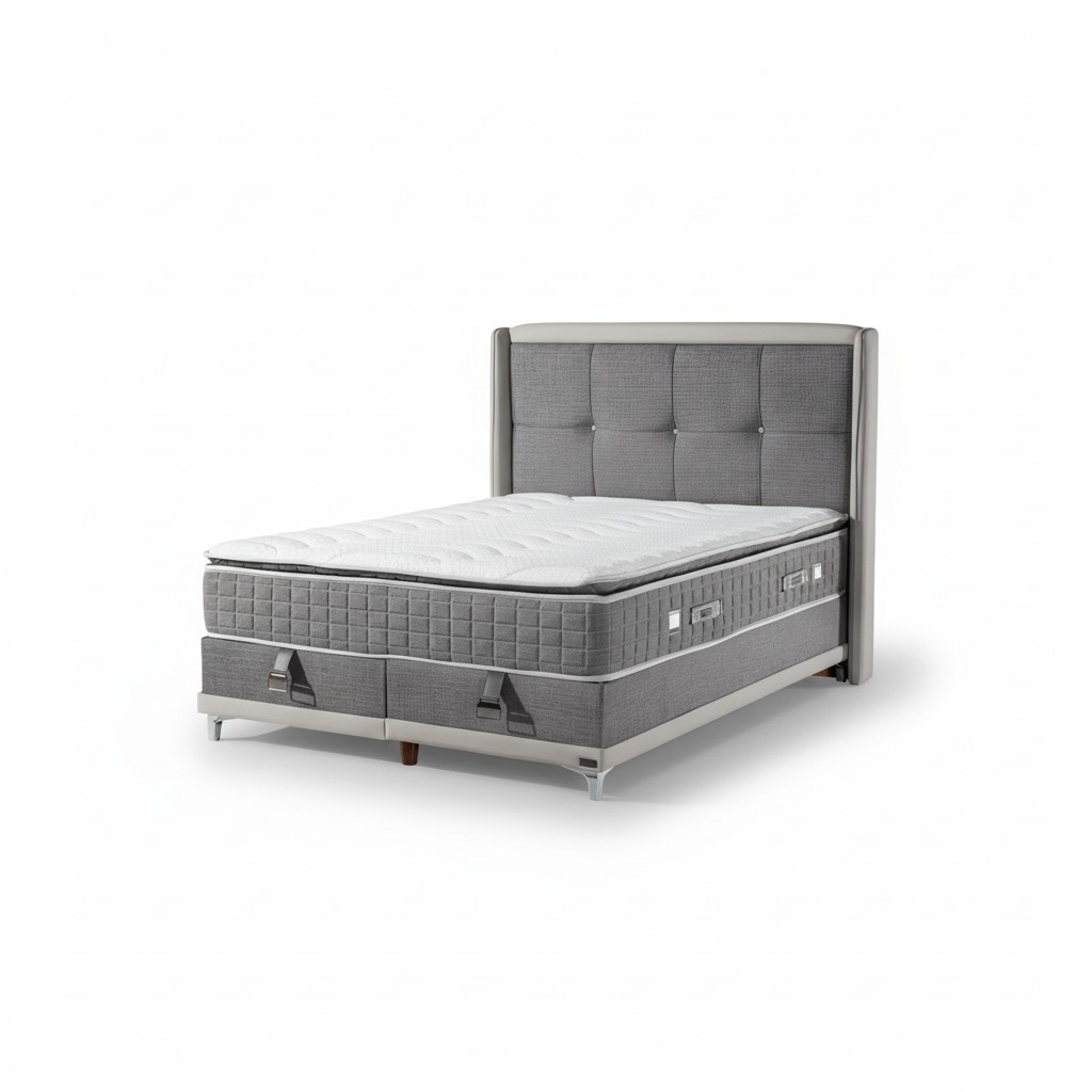 Luxurious box spring bed stylish headboard for maximum comfort and elegance.