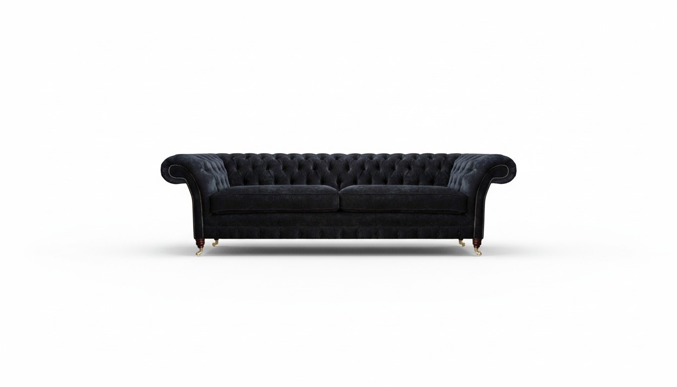 Luxurious Chesterfield upholstered loveseat designer fabric couches furniture