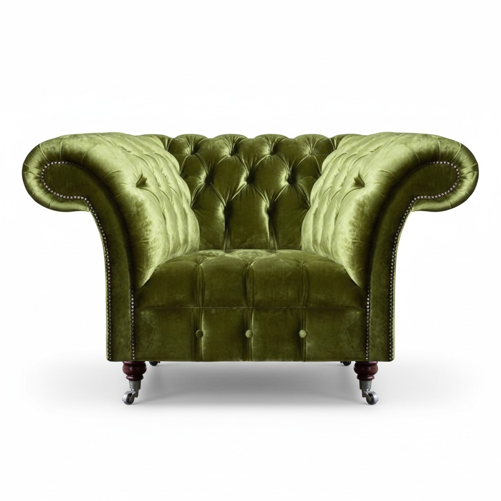 Luxurious furniture living room design armchair upholstered furniture textile seat Chesterfield