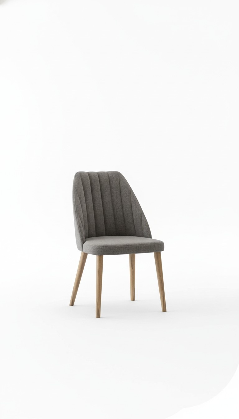 Luxurious gray textile chair for the kitchen of medium softness wood