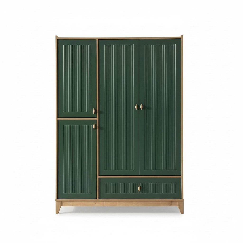 Luxurious green wardrobe wooden furniture for children\'s room novelty