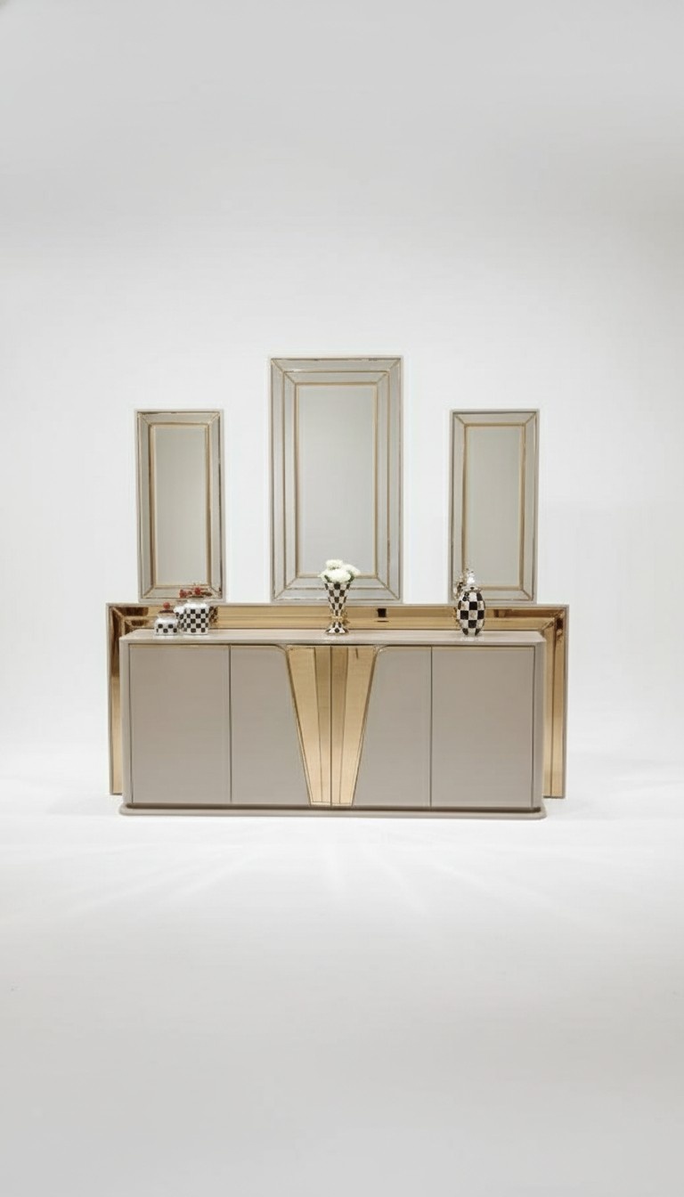 Luxurious Modern Dresser with 3x Mirror Exclusive Design and High Quality