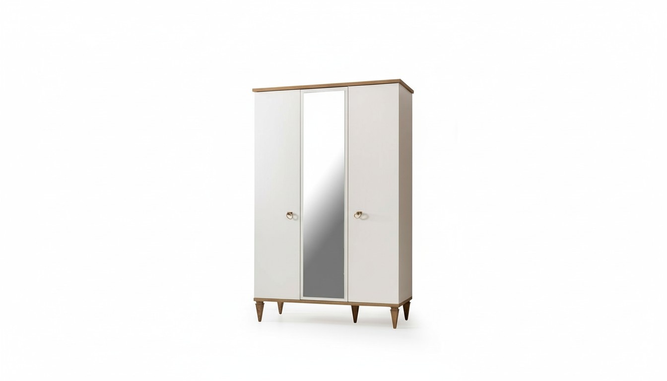 Luxurious white wardrobe Designer wooden wardrobe Glass wardrobe Furniture