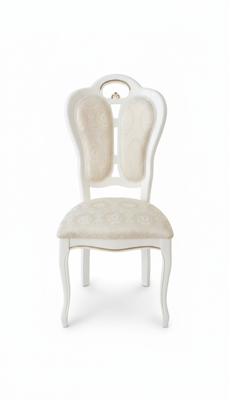 Living/dining room luxury rococo style gloss 1x-chair with soft seat, italian furniture