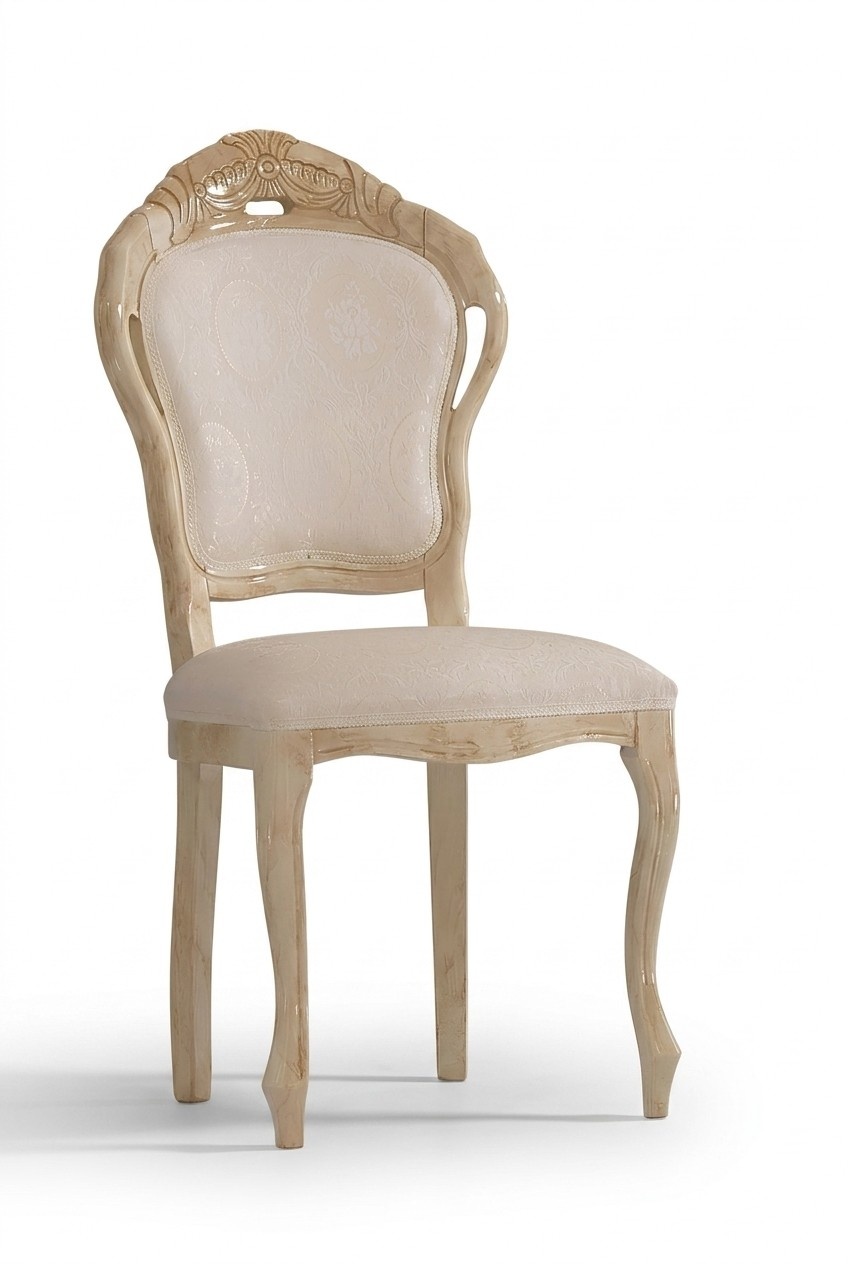 Rococo style made of real wooden dining room chair italian furniture