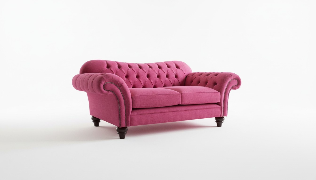 Luxury 2 seater couch upholstery sofa textile fabric couches set Chesterfield new