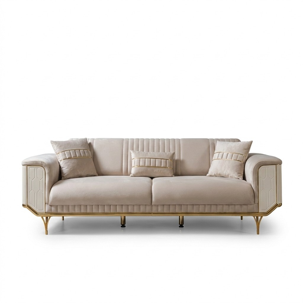 Luxury 3 Seater Sofa Living Room Blue Sofas Design Modern Couch Furniture