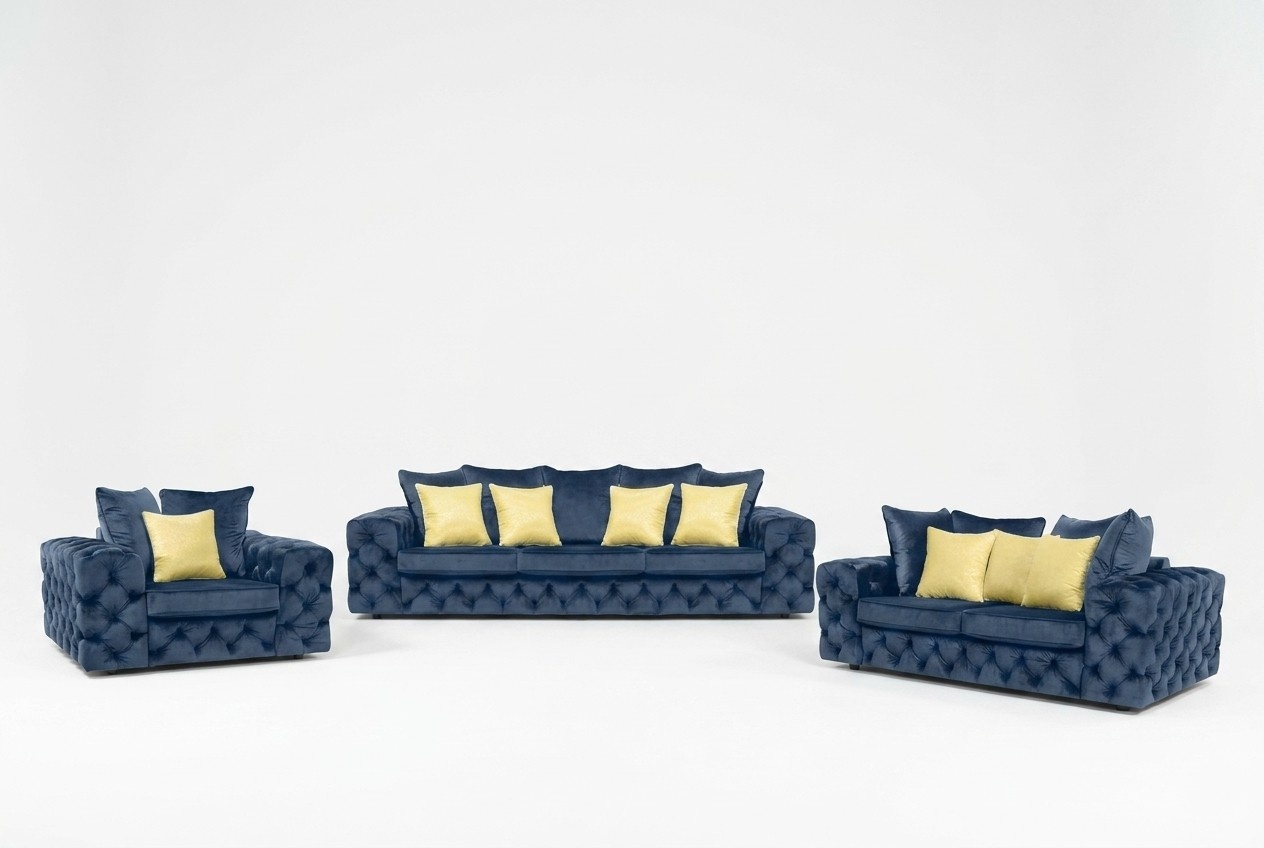 Luxury 4 Seater Couch Upholstery Sofa Leather Fabric Textile Couches Set Three Seater