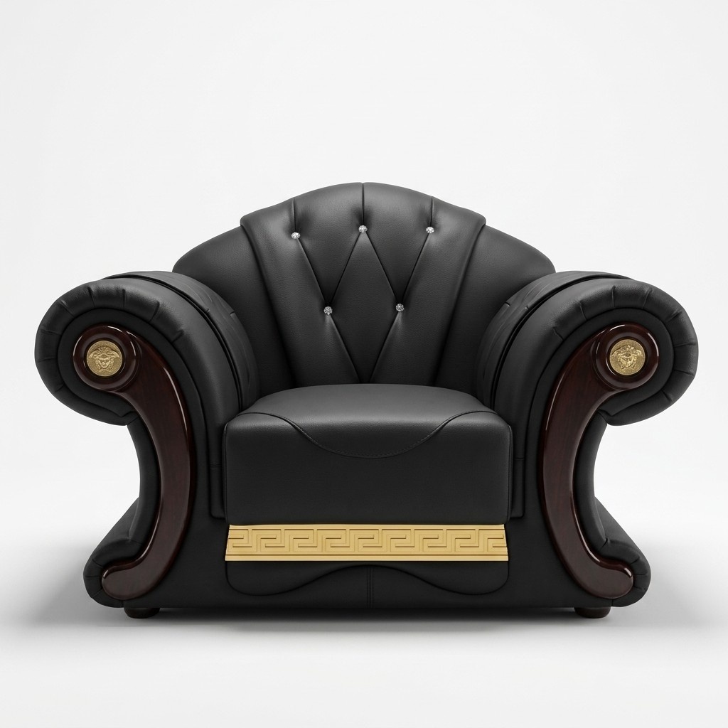 Luxury Armchair Chesterfield Single Seater Couch Furniture Furnishings Sofa 1er