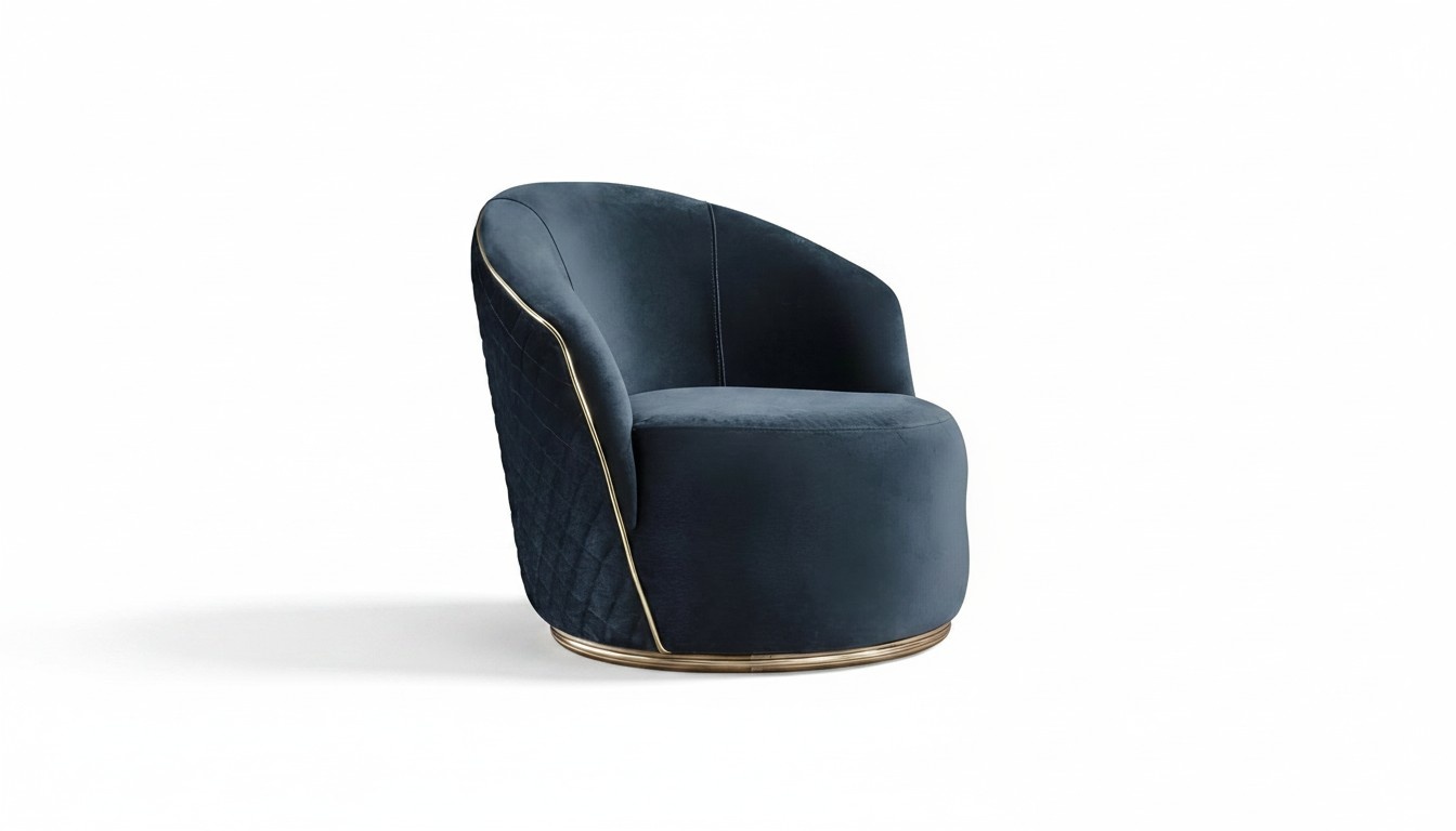 Luxury armchair upholstered relax lounge club furniture design armchair blue new