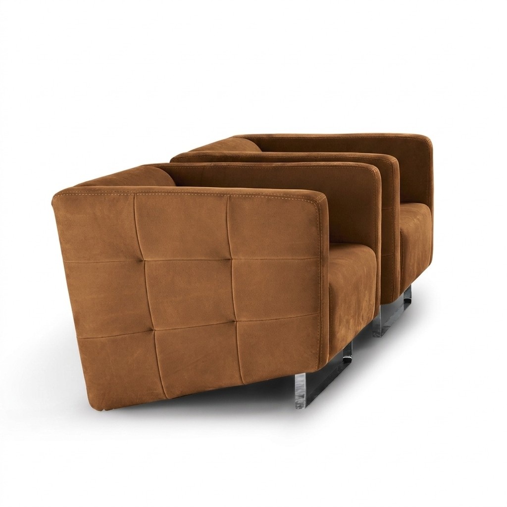 Luxury Armchair Upholstery Brown Italian Style Design Modern Furniture Living Room New