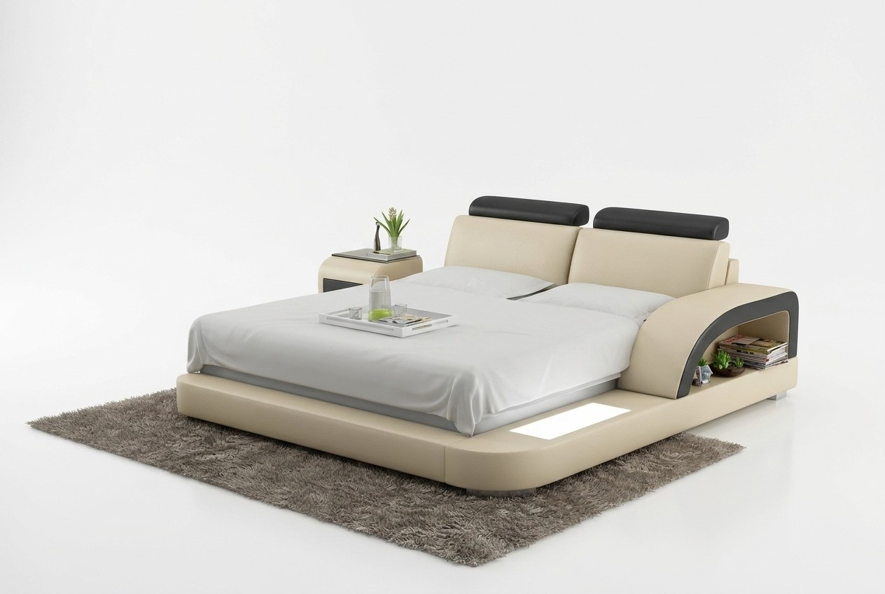 Luxury Bed Lighting Leather Bed Beds Sofa Big 140/160/180 LB8808
