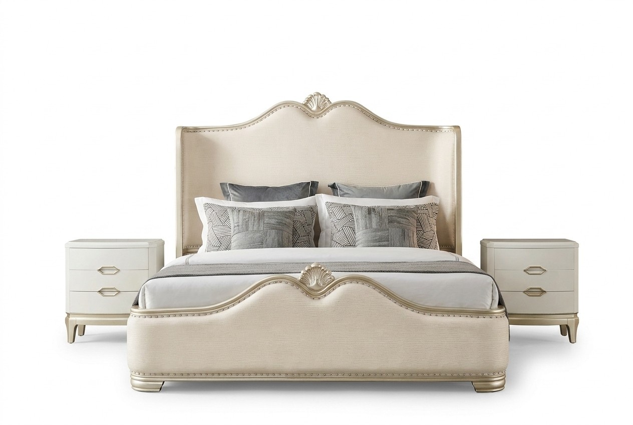 Luxury bed wood beds bed frame white double bed frame double beds