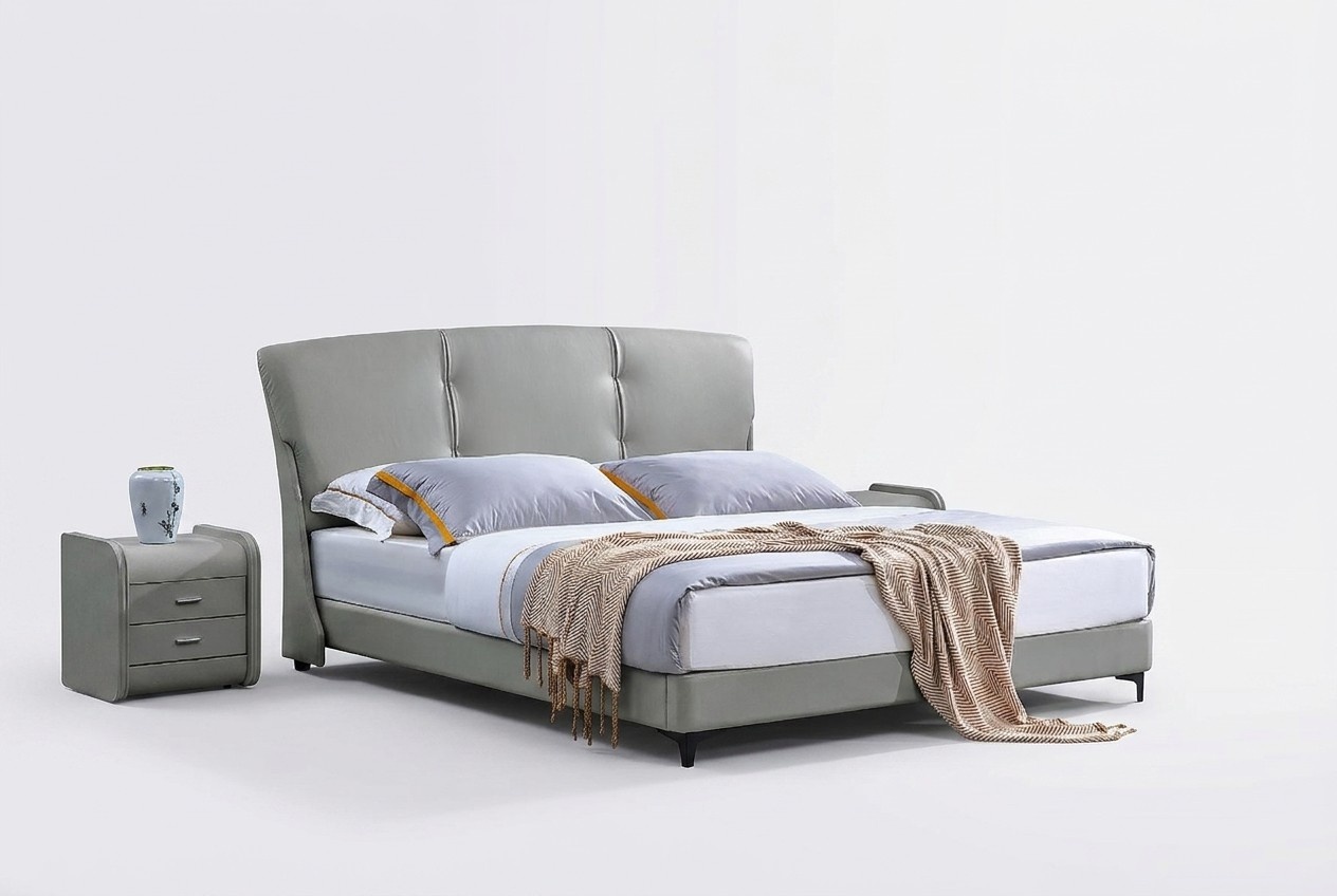 Luxury Bedroom Bed Classic Beds Furniture Modern Furniture Bed Frame Beige