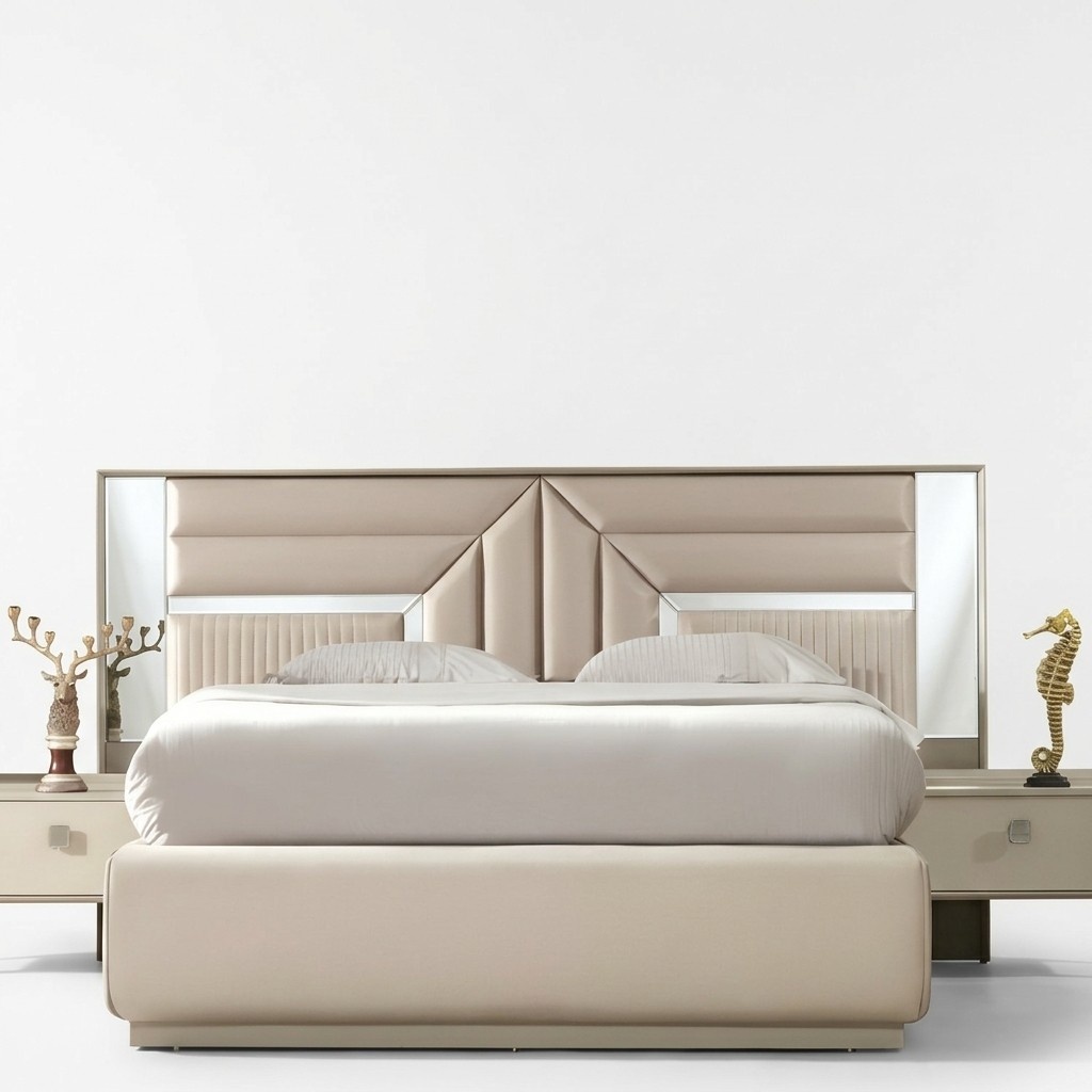 Luxury Bedroom Bed Design Double Bed Modern Furniture Wooden Beds