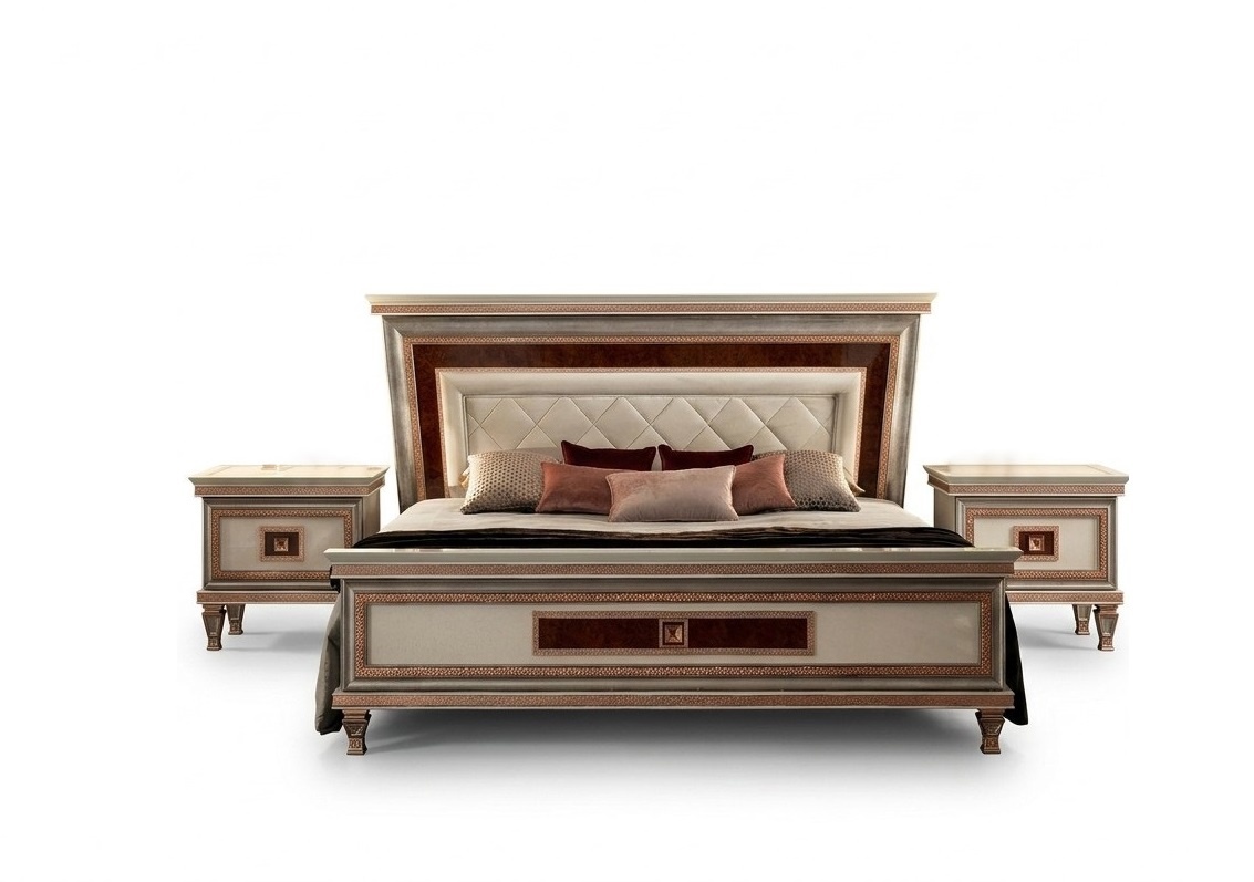 Luxury bedroom furniture bed 2x bedside table set beds Hotel Arredoclassic 3 pcs.