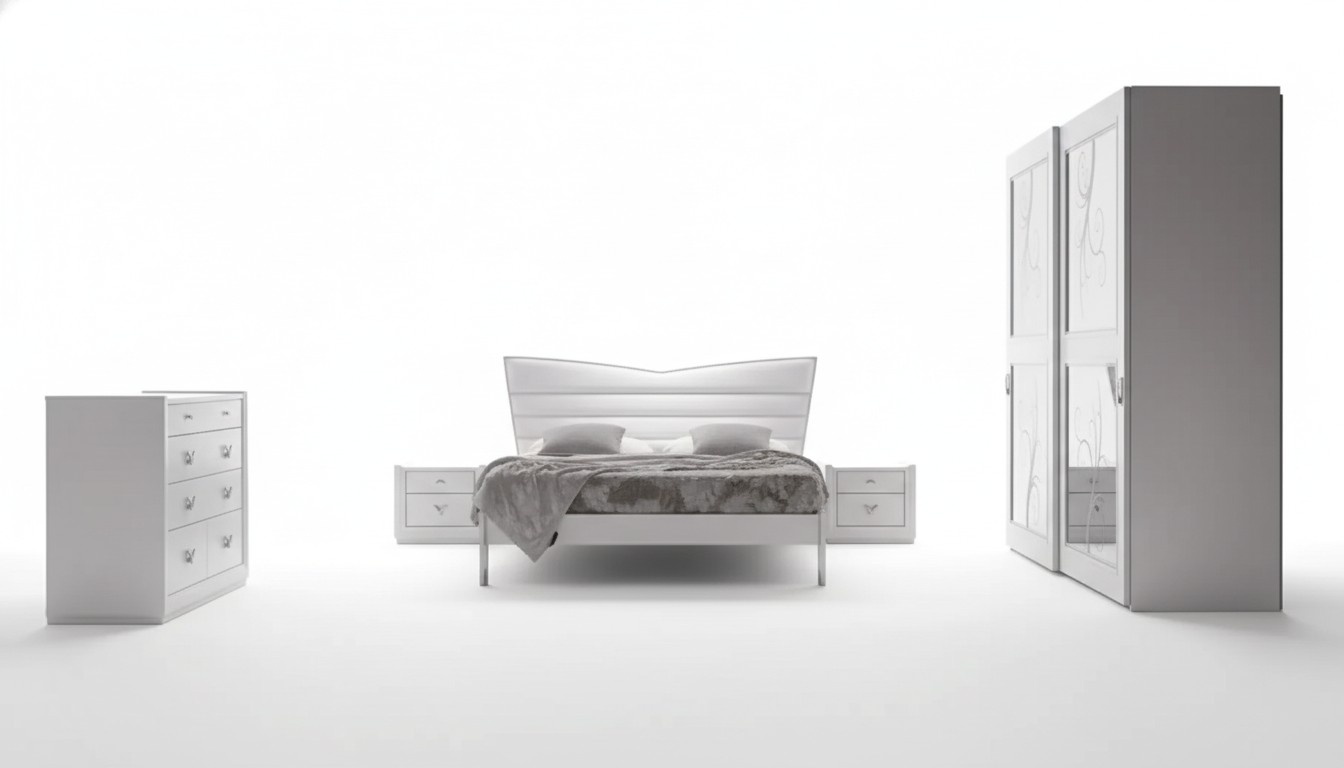 Luxury Bedroom Furniture Bed 2x Bedside Tables Set Dresser Furniture 6pcs.New