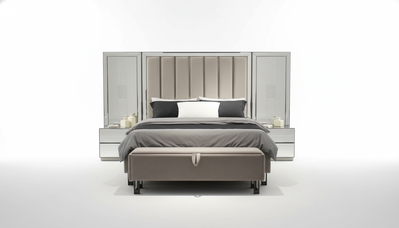 Luxury bedroom set bed + 2x bedside tables Complete room furniture New