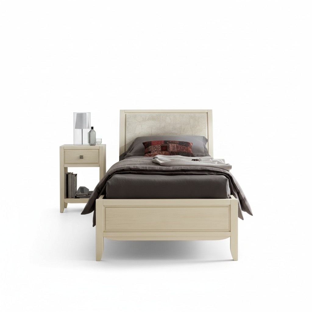 Luxury Bedroom Set Bedside Table Bed 2pcs Complete Set Design Furnishing New