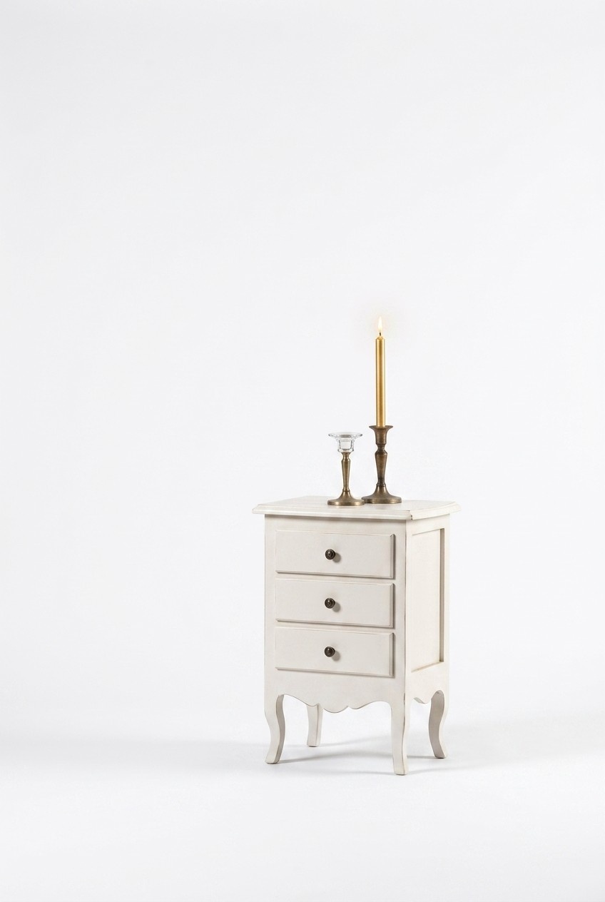 Luxury Bedside Table Consoles Side Table Wood Furniture Bedroom White New