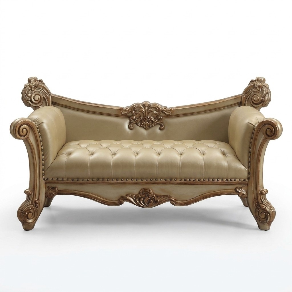 Luxury bank bench upholstered bench bed bench for bedroom artificial leather
