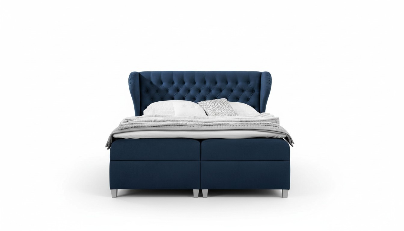 Luxury box spring bed Bedroom bed Upholstered bed modern 160x200cm wood